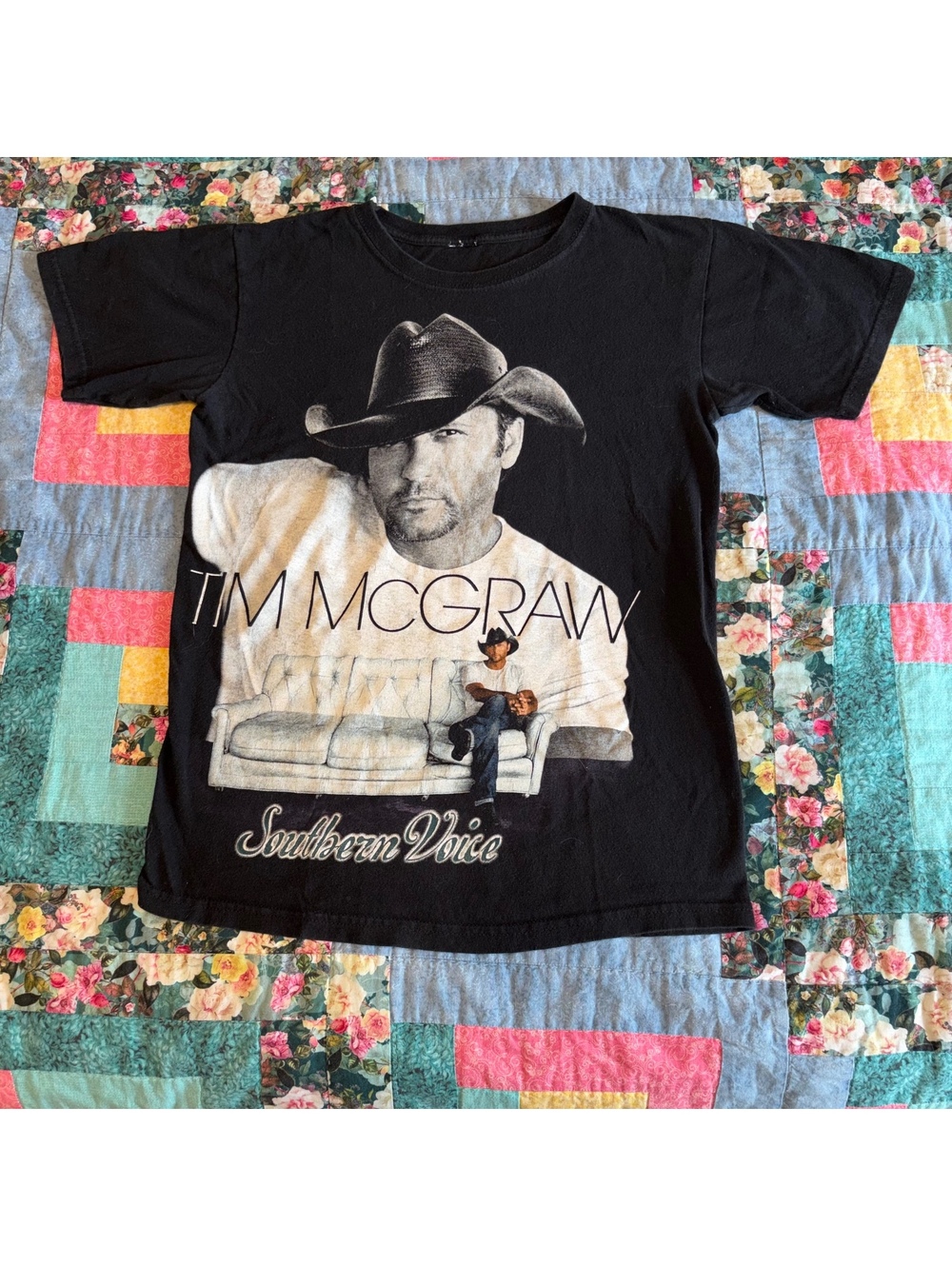 Tim McGraw Southern Voice Tour Woman’s M Black Graphic Concert Band T-Shirt